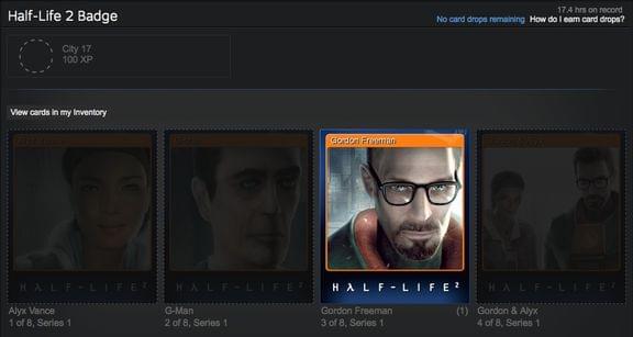 Screenshot of Half-Life 2 cards